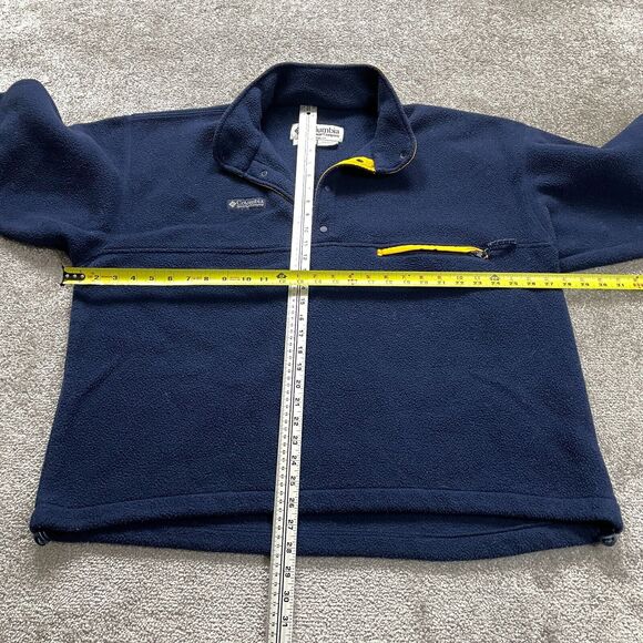 Columbia Steens Mountain Fleece Jacket Mens 3XL Blue 1/4 Snap Button Zip Pocket - Picture 10 of 13